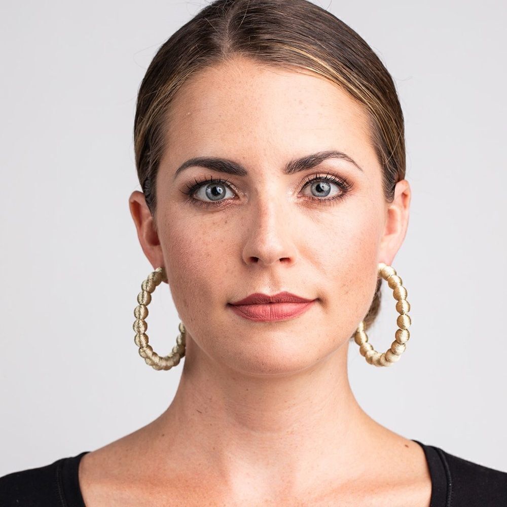 ✨ Thread-Wrapped Ball Hoop Earrings✨ - Picture 1 of 6